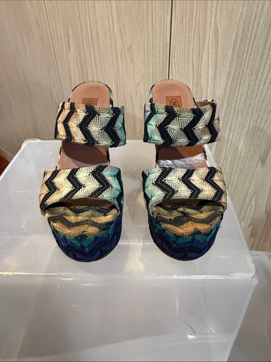Missoni Shoes - Missoni Multicolor Chevron Woven Platform Sandal
